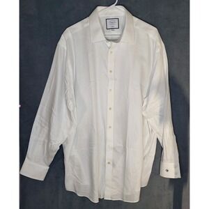 Charles Tyrwhitt Men's Dress‎ Shirt 18/35 White Non-Iron Classic Fit Formal Work